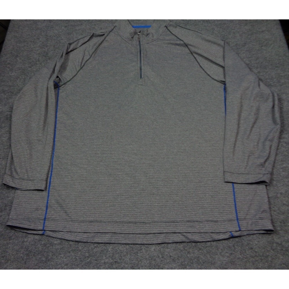 Tommy Bahama Gray Performance Half-Zip Jacket with Blue Trim